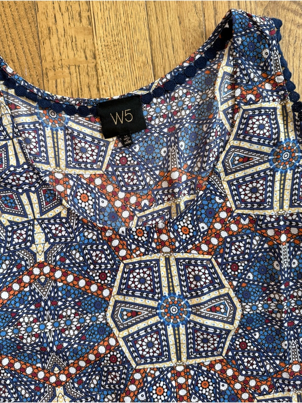 W5 Blue Boho Cold Shoulder Flutter Sleeve Blouse Women’s Medium - Picture 2 of 4